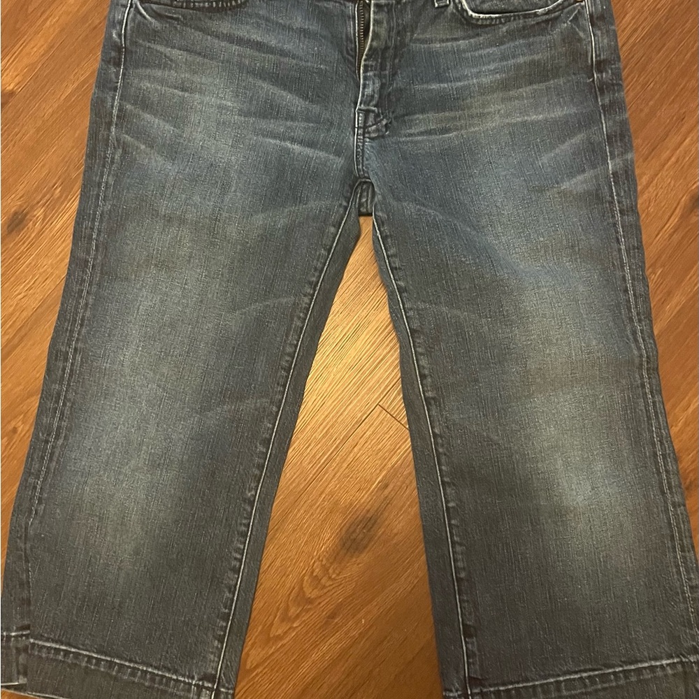 7 For All Mankind Womens Capris Relaxed Medium Blue